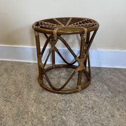 Vintage Rattan Stool / Side Table