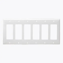 ENERLITES - White Colored 6-Gang Decorator/GFCI Plastic Wall plates