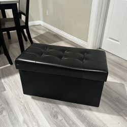 Black Storage Ottoman 