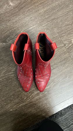 Sam Edelman Red Studded Ankle Booties