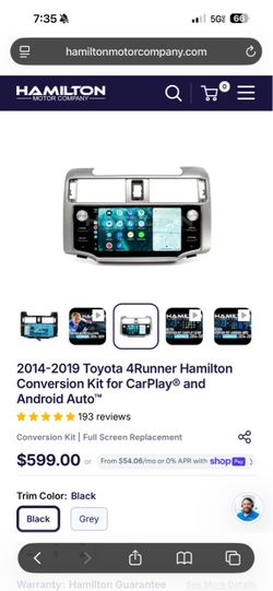 Toyota 4Runner Hamilton Conversion Kit for CarPlay Stereo