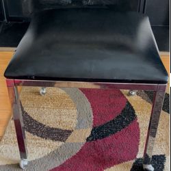 MCM Spancraft Chrome Foot Stool with caster wheels