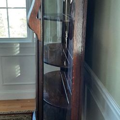 Antique Round Glass China Cabinet