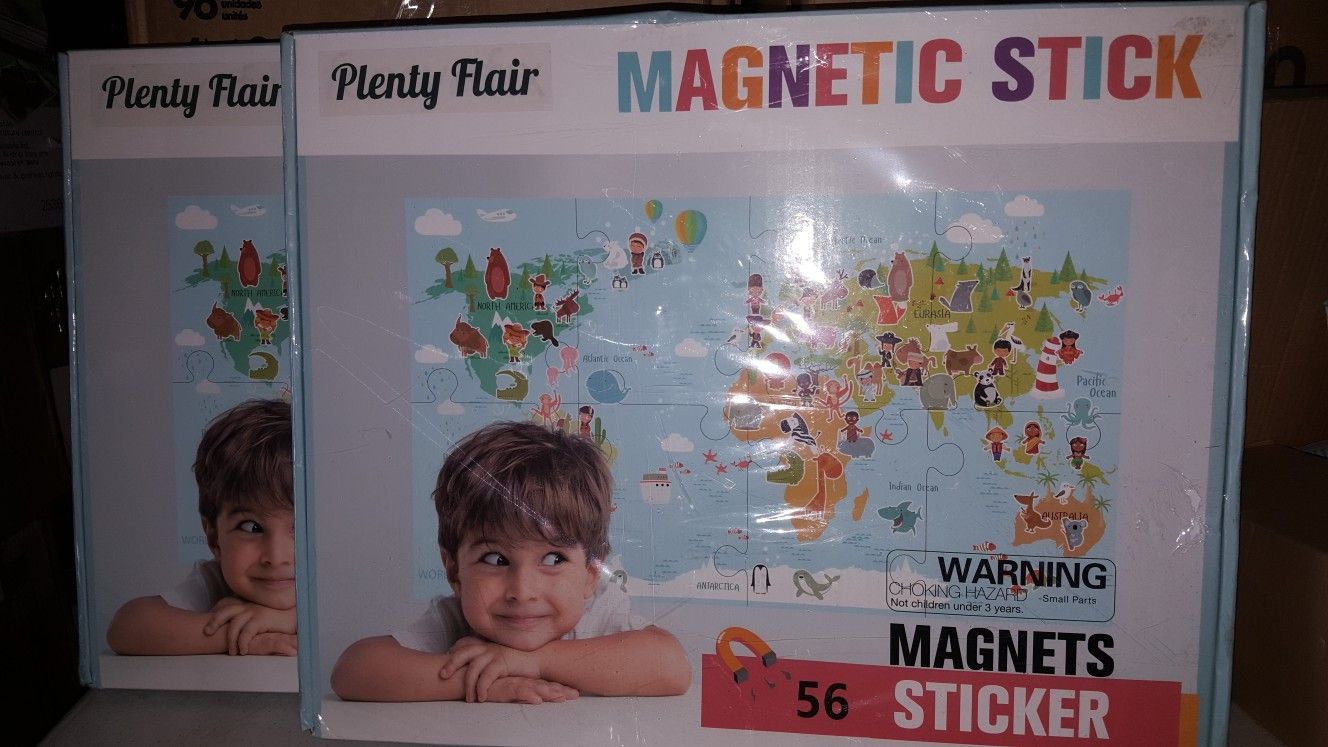 Magnetic World Map Puzzle for 21in x 37in