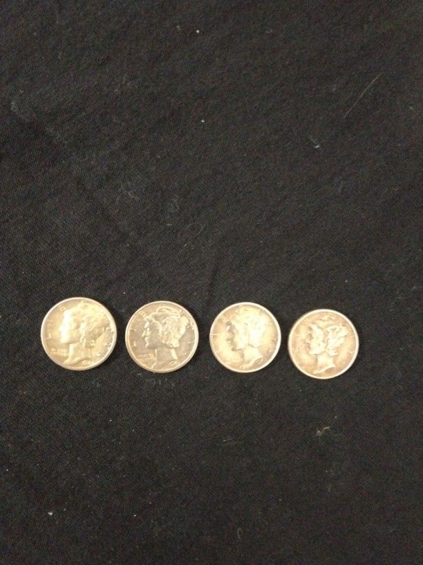 4 Lots mercury dimes 