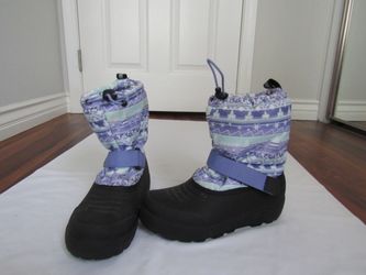 Girls Youth 4 Purple Print Snow Boots, Northside