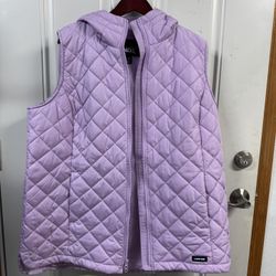 Lands' End FeatherFree Insulated Hooded Vest Whisper Lilac/Blushed Lilac