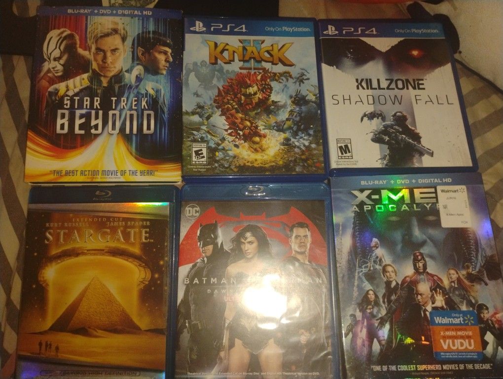 NEW PS4 GAMES AND MARVEL BLU RAY DVDS ( XMEN ETC )