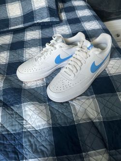 Nike court vision low white with baby blue size 8 in menswear