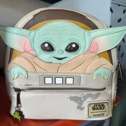 loungefly star wars the mandalorian child craddle mini backpack