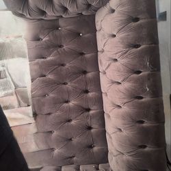 Brown tufted sofa and loveseat set couch