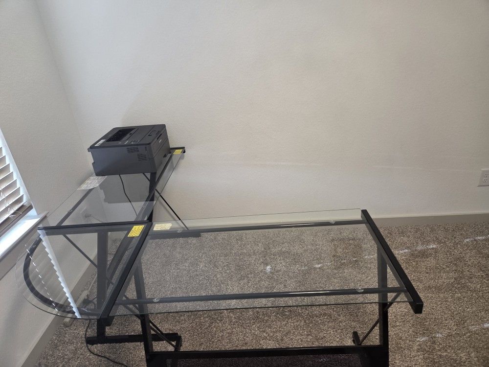 Glass desk printer not included