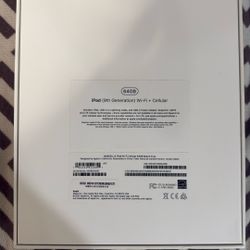 Brand New Ipad 9th Gen 64gb Wifi+cellular