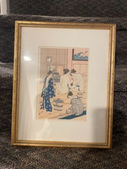 Framed Japanese Ukiyo-e Style Art Print