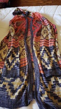 Native print cardigan