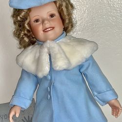 18” Elka Hutchens “Shirley Temple” Adorable Porcelain Doll  Great Condition  it Never Used