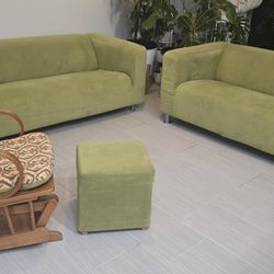 2 IKEA KLIPPAN Loveseat and a Rocking Chair