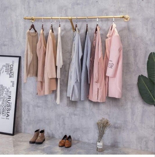 Industrial Pipe Wall Mounted Clothes Hanging