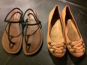 American Eagle flip flops 9 New & Miss Me pumps 8.5 each $10