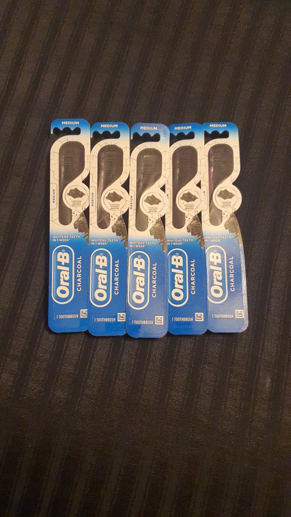 $2 EACH (9 Available) Oral-B Manual Charcoal Tooth Brush Medium 
