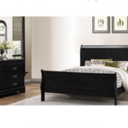 Modern Queen Size Black Complete Bedroom Set