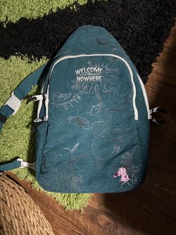 Courage, the cowardly dog limited Welcome to Nowhere Teal Corduroy Sling Bag