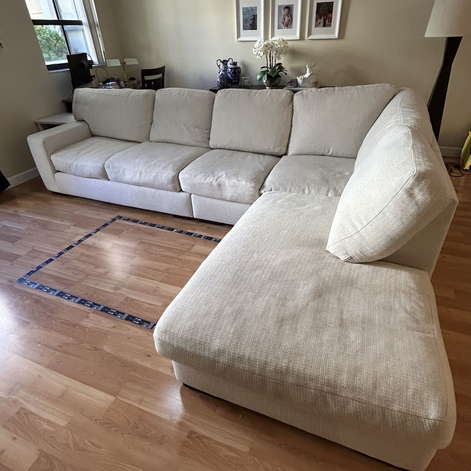 White sectional sofa 