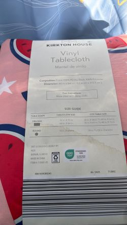Vinyl tablecloth in original package
