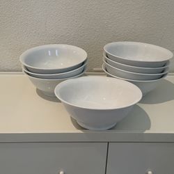 Big White Serving Bowl Lot (8)