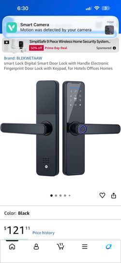 smart Lock Digital Smart Door Lock with Handle Electronic Fingerprint Door Lock with Keypad, for Hotels Offices Homes