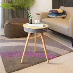 Smart 36.5cm Wood End Table Sofa Coffee Table With Speaker Night Light With Wireless Charging 2.0 Series Living Room Outdoor Parties Patio