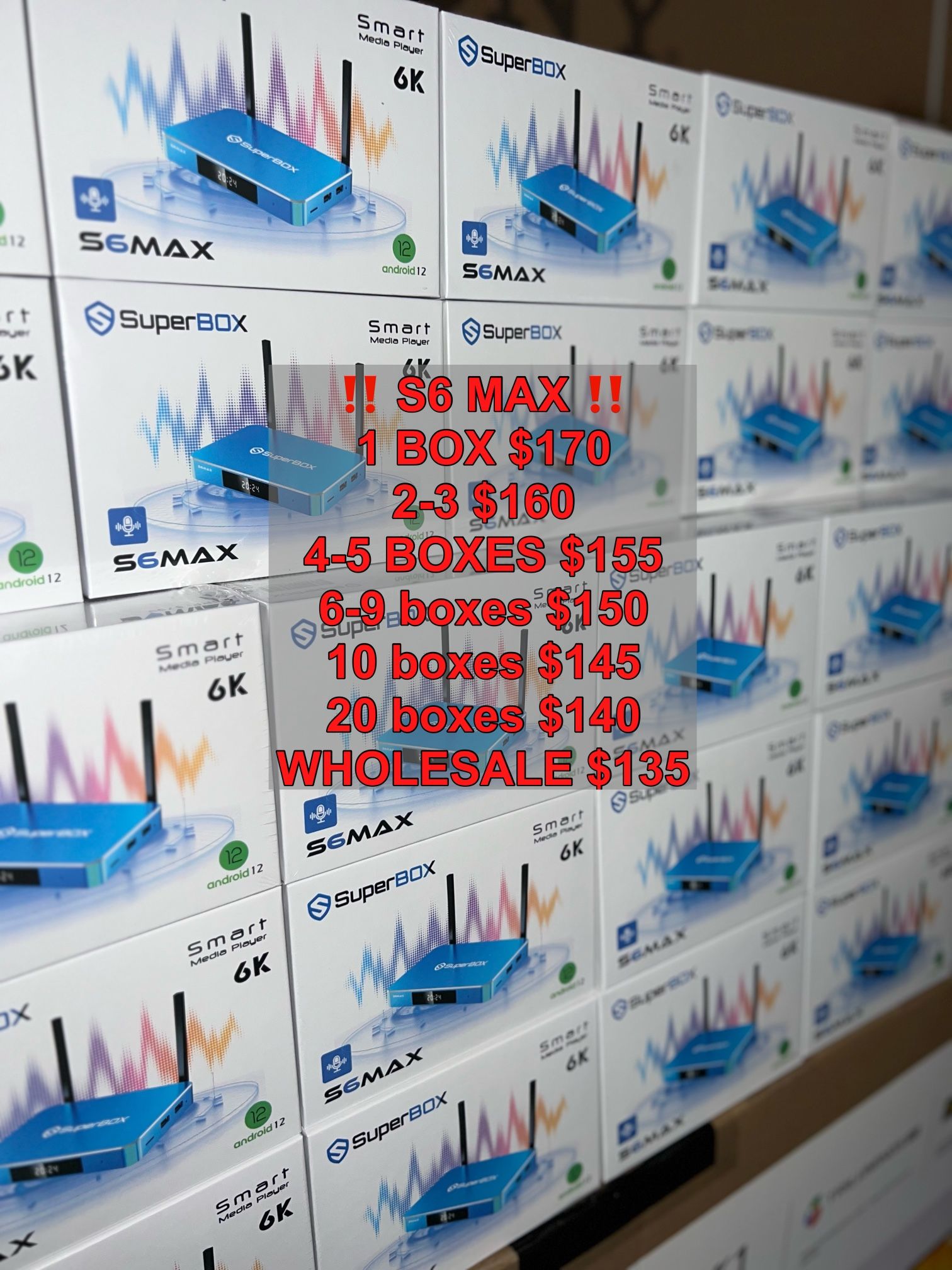 SUPERBOX SUPER BOX S6MAX S6 MAX 1 YEAR WARRANTY WHOLESALE AVAILABLE PRICE VARYS ON QTY