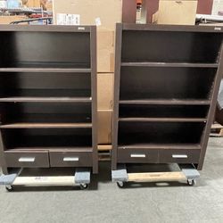 Set Of 2 Boookshelves With Drawers