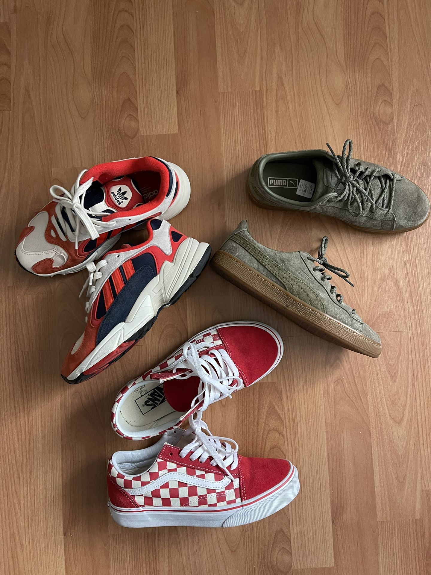 Shoes Vans, Pumas and Adidas