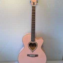Pink Concert Style Acoustic Guitar by JJ Heart for Sale in Long