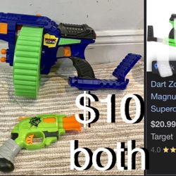 $10 Both Nerf gun Zombie Strike Doublestrike Blaster & Magnum Dart Zone Covert Ops dart gun