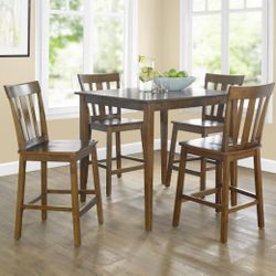 Wooden Dinning Table Set w/ Four Chairs 