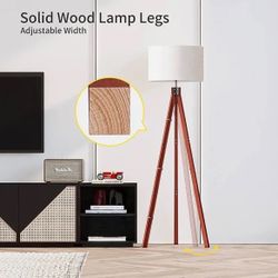 SUNMORY  WOOD TRIPOD FLOOR LAMP $35 