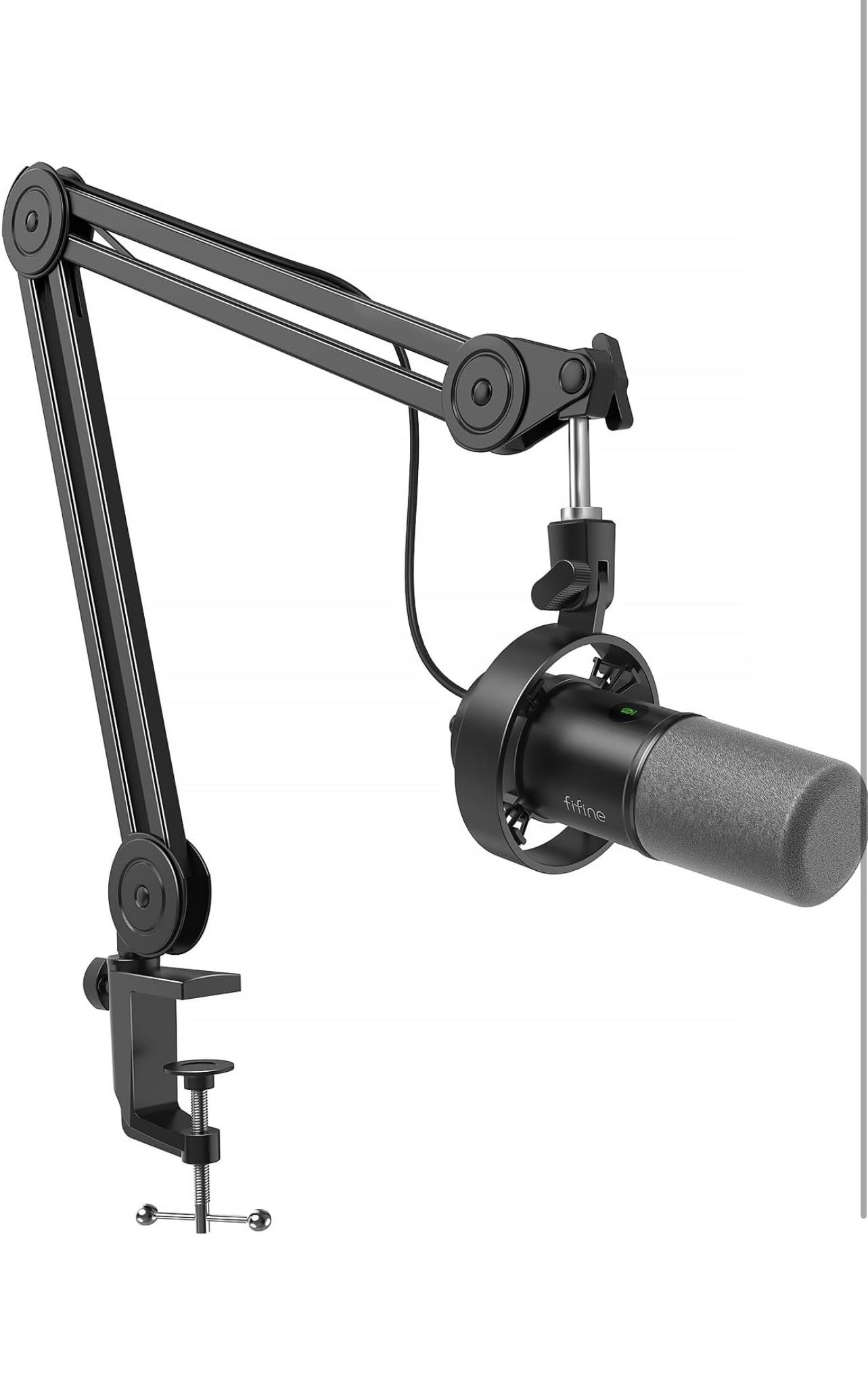 Fifine Dynamic Microphone with Heavy duty Boom Arm Stand. XLR/USB Microphone with Mute Tap. K688T