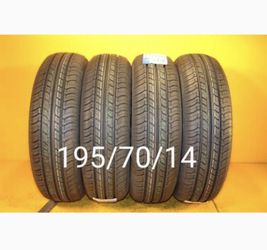 4   New Tires   For Sale   195/70/14      We Service Motorcycle Tires