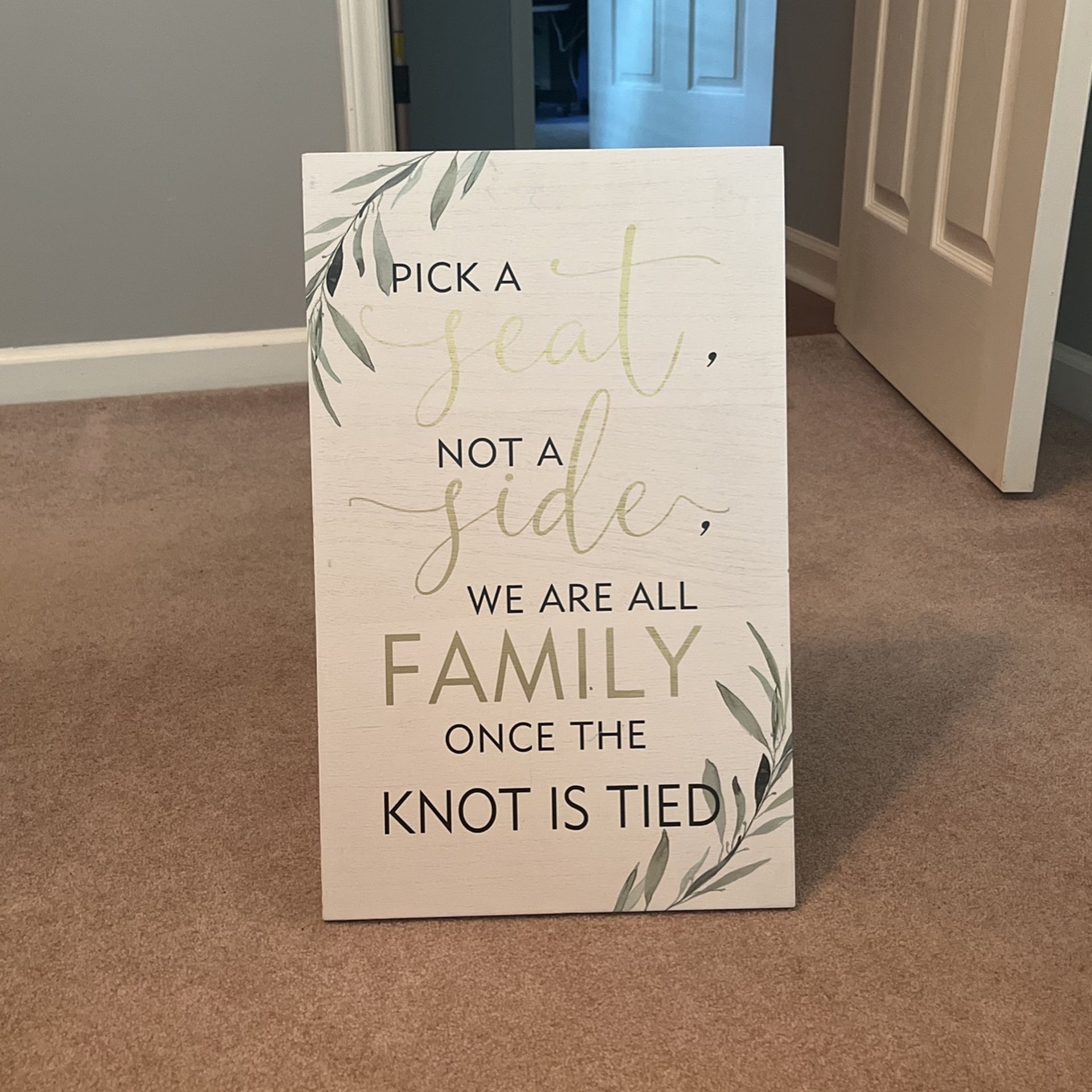 Wedding Decor - Ceremony Seating Sign