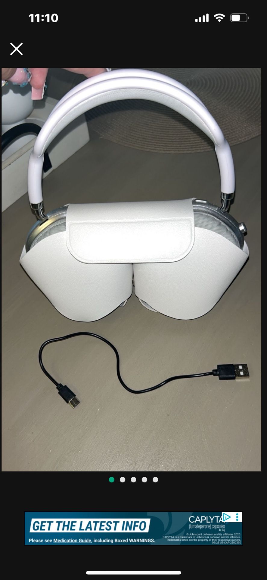 Brand new silver headphones