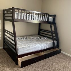 $699 Brand New Full/twin Bunk Bed With Mattress (read description below)