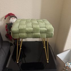 Velvet Upholstered Vanity Stool