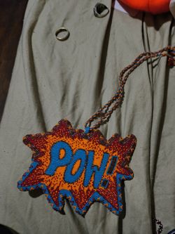Comic Book POW! Handmade Prison Beaded Piece