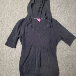 Jrs lg Personal Identity black hooded short sleeve  thermal sweatshirt Lot 55