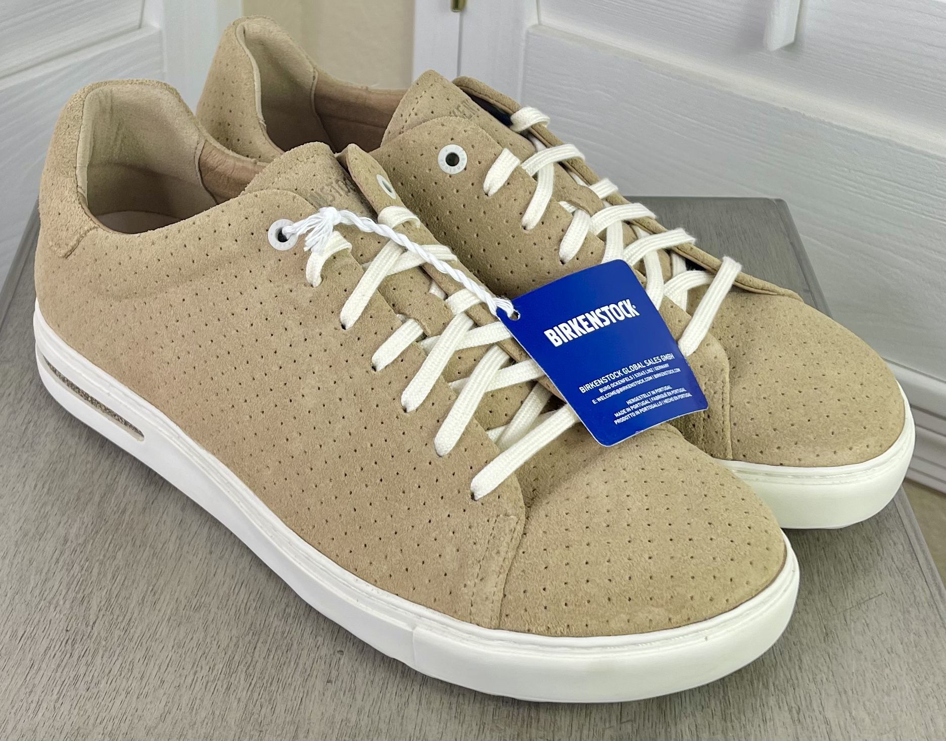 Birkenstock Bend Low Suede Leather Embossed Beige/Tan Shoes - Men’s Size 12 - New w/Tags