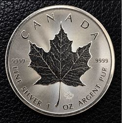 5 Canadian Silver Maple Leaf Coins – 5 oz .9999 Fine Silver – $350
