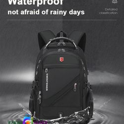 2024 Waterproof 17 Inch Laptop Backpack Men USB Charging Travel Backpack Women Oxford Rucksack Male Vintage School Bag Mochila

