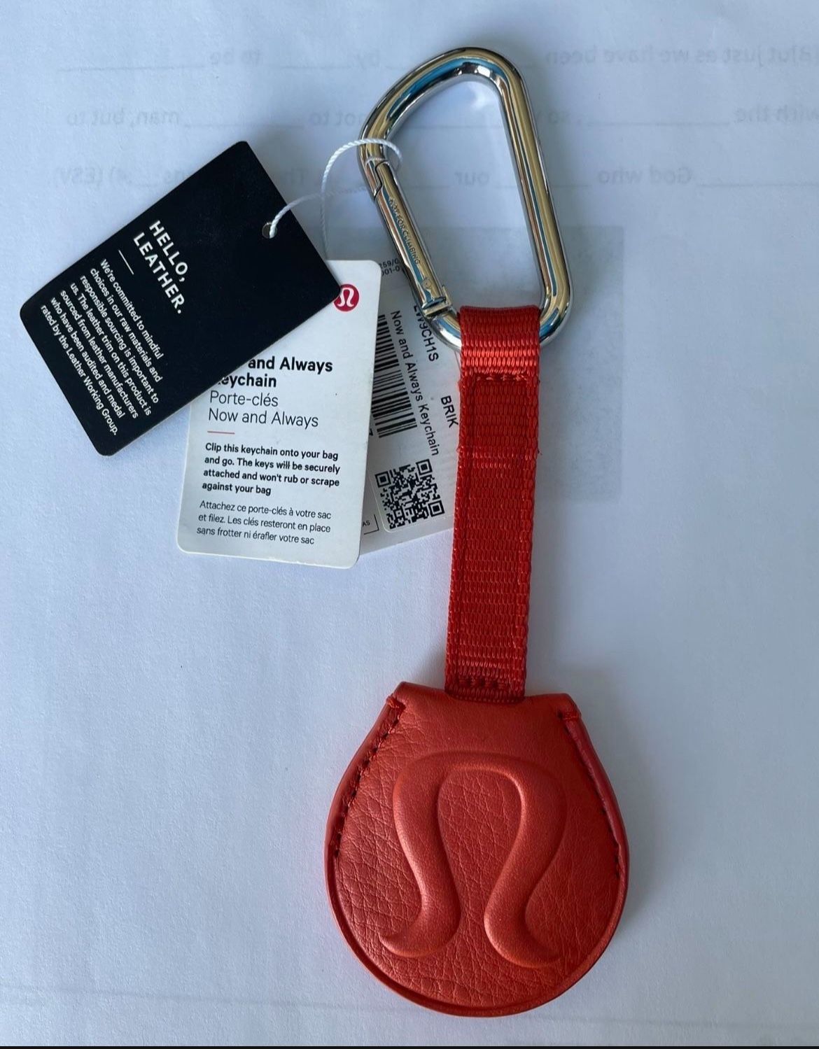 Lululemon Leather Keychain
